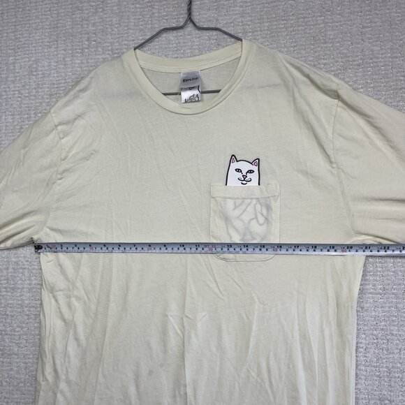 Rip N Dip Cream/Off-white Long Sleeve Pocket T-Shirt Prayer Hands Sleeve L READ* - Picture 12 of 16